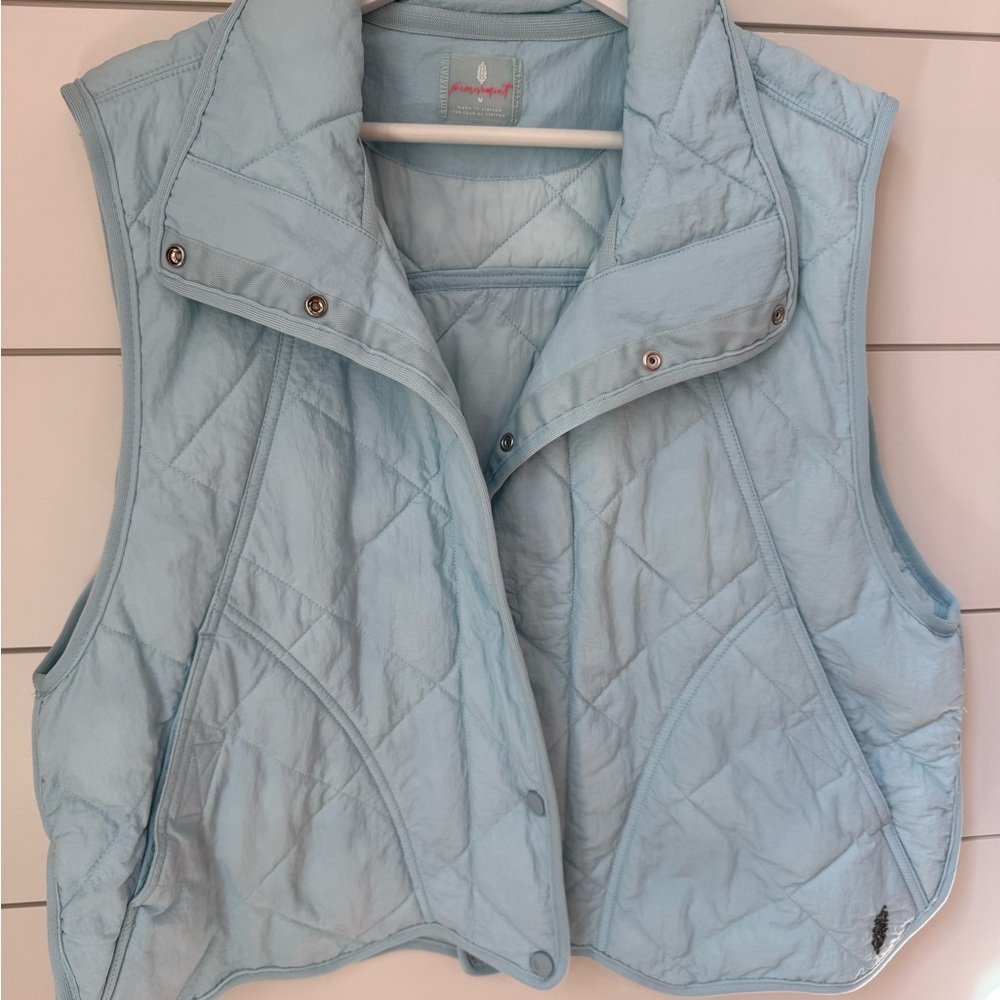 Free People Movement Pippa Packable Puffer Sky Blue Quilted Oversized Vest